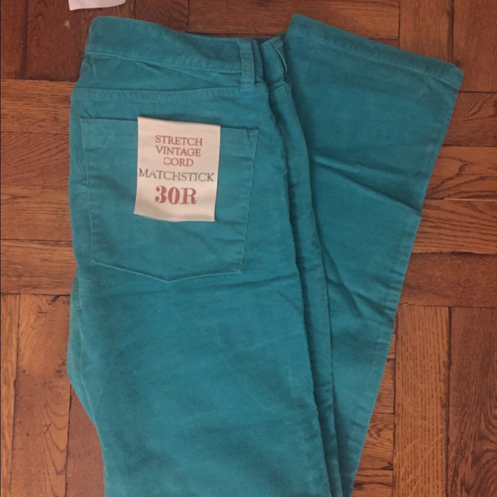 Jcrew turquoise corduroy pants new with tags